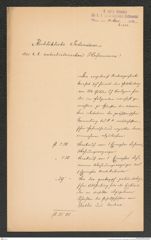 k.k. naturhistorisches Hofmuseum, Intendanzakten 1885-1896 (Hauer), Aktenzahl Z.332/1892, Seite 1